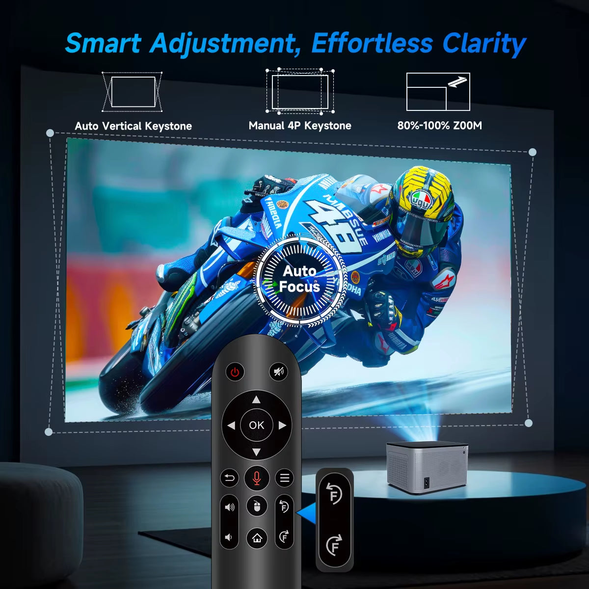 Android 11 4K Smart Projector 580ANSI 1920*1080P Full HD Wifi6 BT5.0 Allwinner H713 Voice Control Home Cinema Theater