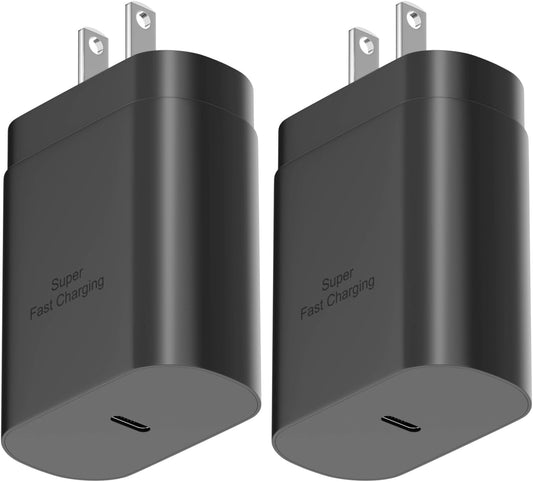 Samsung USB-C Super Fast Charging Power Adapter,25W PD Charger Block for Samsung Galaxy S23 Ultra/S23/S23+/S22/S22 Ultra/S22+/Note 20/S20/S21/S10, Galaxy Tab S7/S8(2 Pack)